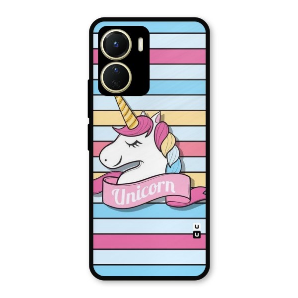 Unicorn Stripes Metal Back Case for Vivo Y16