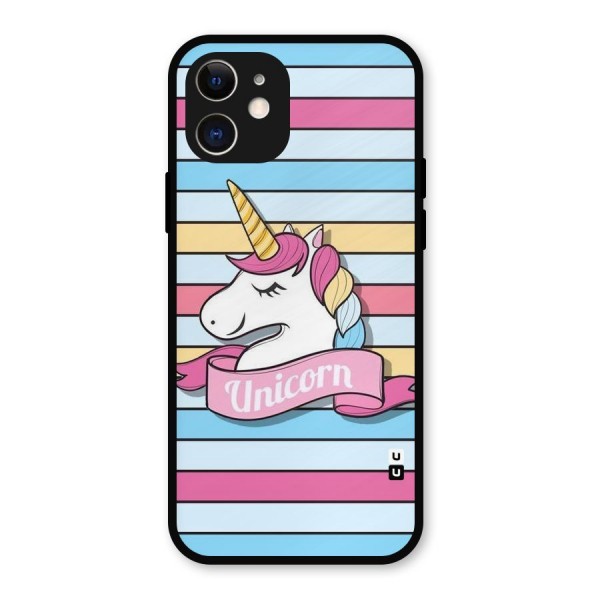 Unicorn Stripes Metal Back Case for iPhone 12