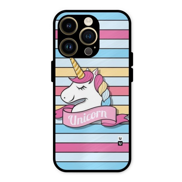 Unicorn Stripes Metal Back Case for iPhone 14 Pro
