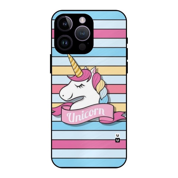 Unicorn Stripes Metal Back Case for iPhone 14 Pro Max