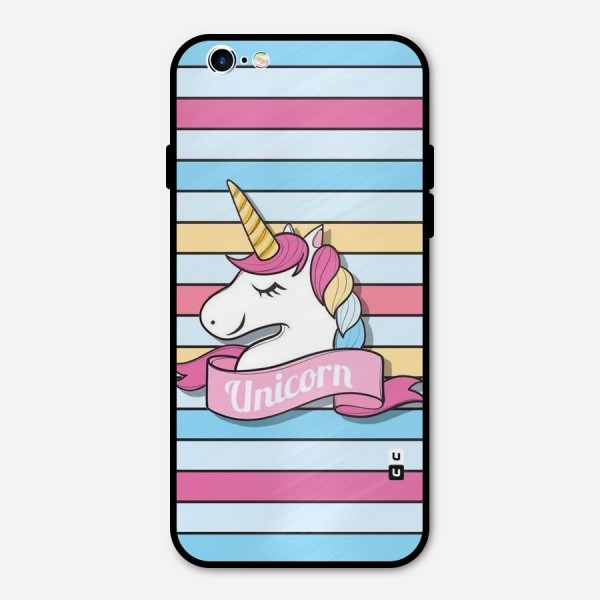 Unicorn Stripes Metal Back Case for iPhone 6 6s