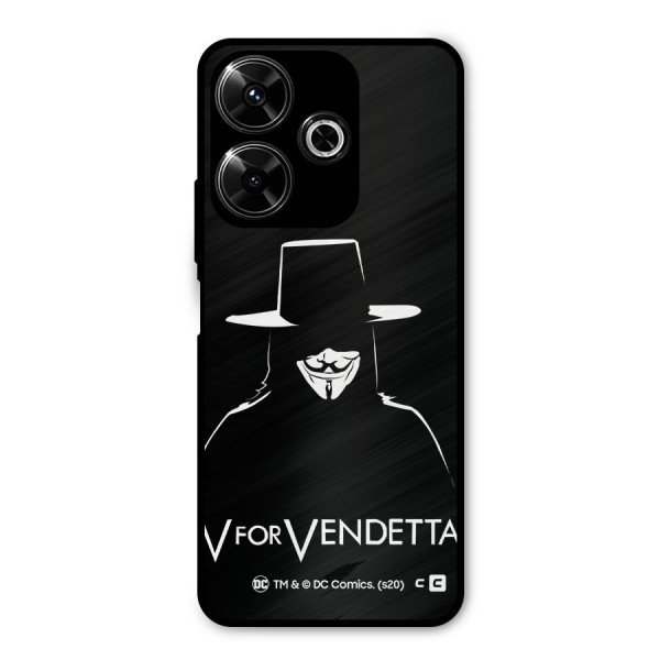 V for Vendetta Minimal Metal Back Case for Poco M6 Plus