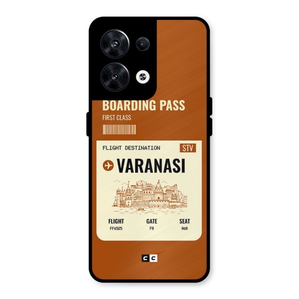 Varanasi Boarding Pass Metal Back Case for Oppo Reno8 5G