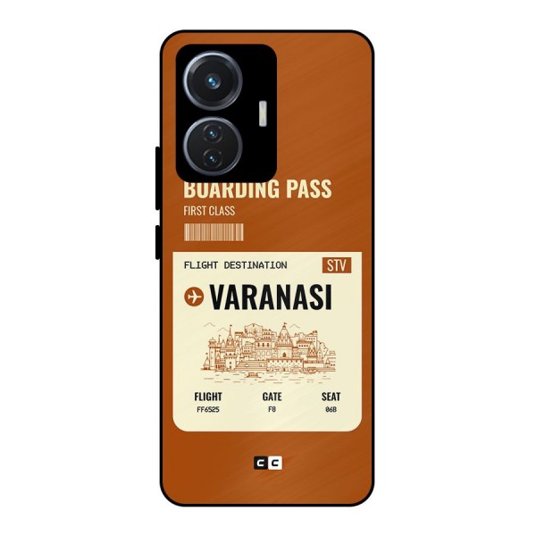 Varanasi Boarding Pass Metal Back Case for iQOO Z6 44W