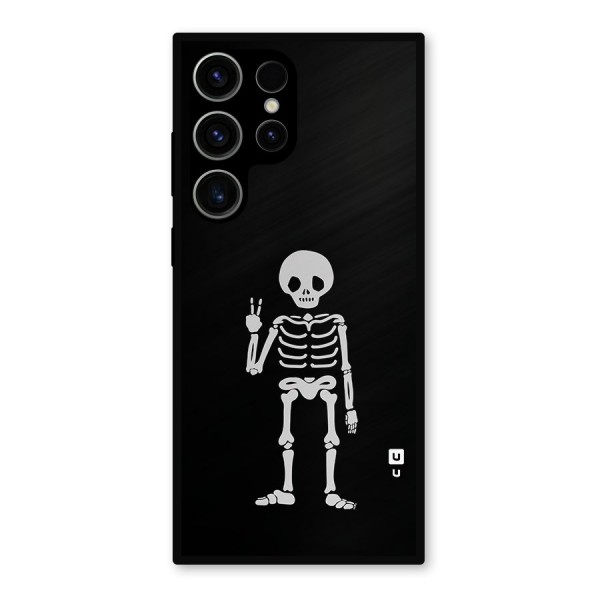 Victory Skeleton Spooky Metal Back Case for Galaxy S23 Ultra