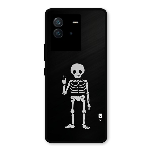 Victory Skeleton Spooky Metal Back Case for iQOO Neo 6 5G
