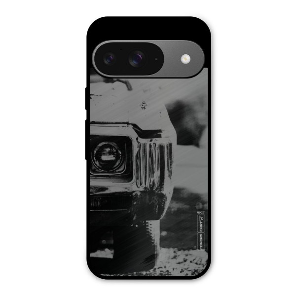 Vintage Car Black and White Metal Back Case for Google Pixel 9