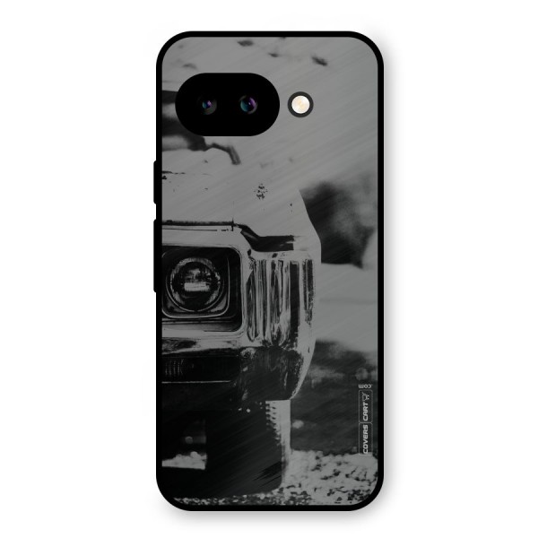 Vintage Car Black and White Metal Back Case for Google Pixel 9a
