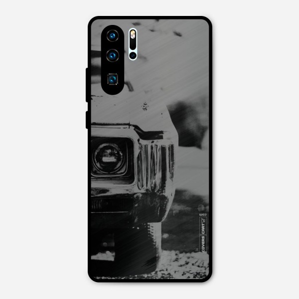 Vintage Car Black and White Metal Back Case for Huawei P30 Pro