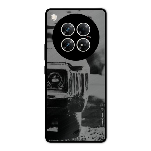 Vintage Car Black and White Metal Back Case for Infinix Zero 40 5G