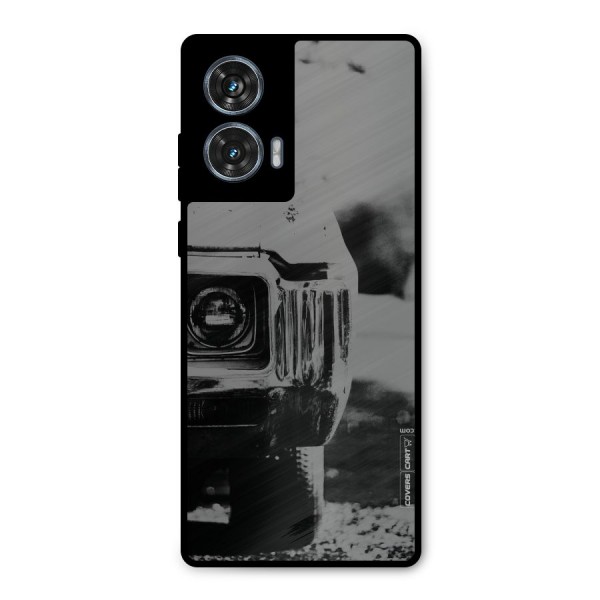 Vintage Car Black and White Metal Back Case for Motorola G96