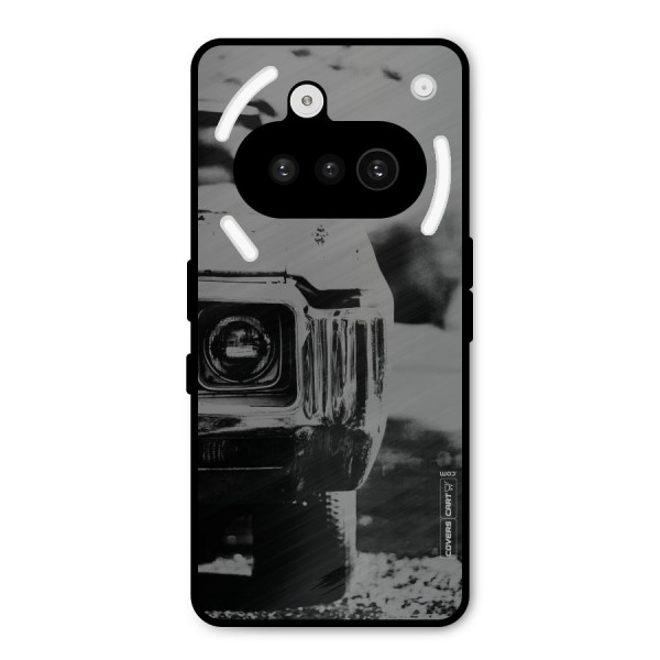 Vintage Car Black and White Metal Back Case for Nothing Phone 3a