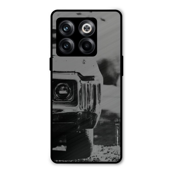 Vintage Car Black and White Metal Back Case for OnePlus 10T