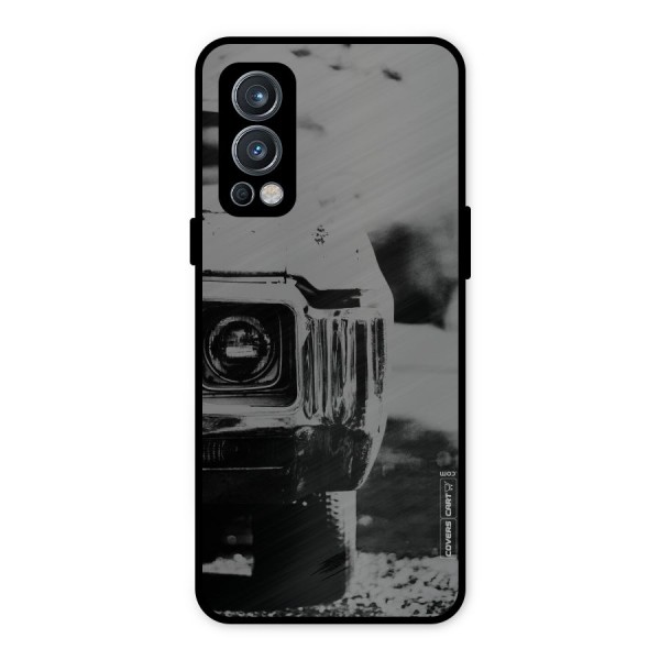 Vintage Car Black and White Metal Back Case for OnePlus Nord 2 5G