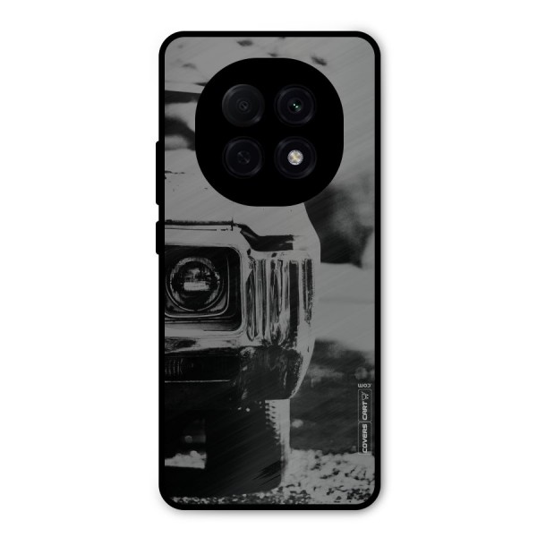Vintage Car Black and White Metal Back Case for Oppo F29 Pro
