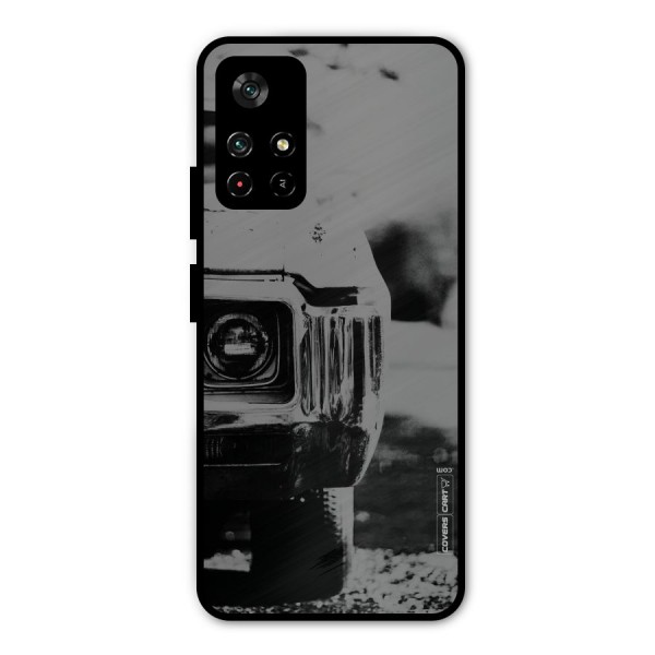 Vintage Car Black and White Metal Back Case for Poco M4 Pro 5G