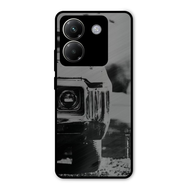 Vintage Car Black and White Metal Back Case for Poco M7 Pro 5G