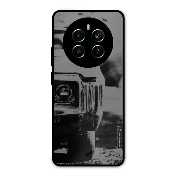 Vintage Car Black and White Metal Back Case for Realme 12 Pro Plus