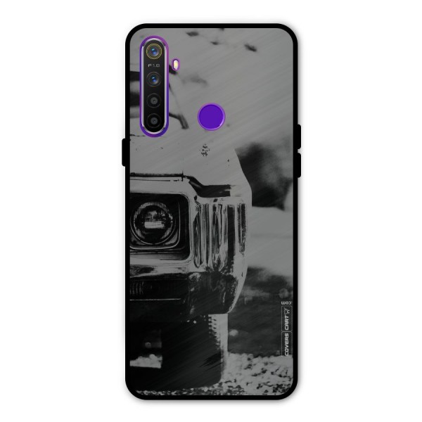 Vintage Car Black and White Metal Back Case for Realme Narzo 10