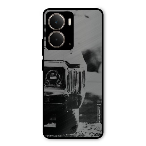 Vintage Car Black and White Metal Back Case for Realme P3