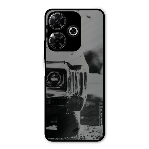 Vintage Car Black and White Metal Back Case for Redmi 13 5G