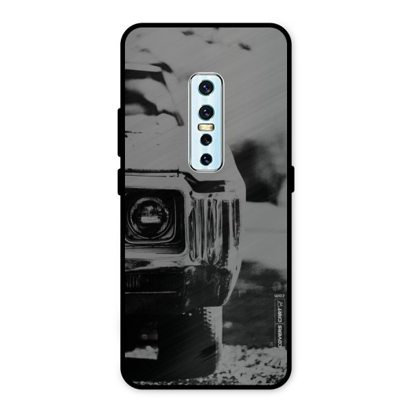 Vintage Car Black and White Metal Back Case for Vivo V17 Pro