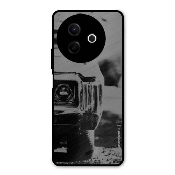 Vintage Car Black and White Metal Back Case for Vivo Y39