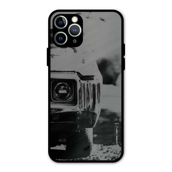 Vintage Car Black and White Metal Back Case for iPhone 11 Pro Max
