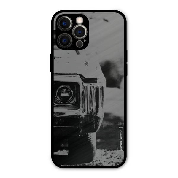 Vintage Car Black and White Metal Back Case for iPhone 12 Pro Max