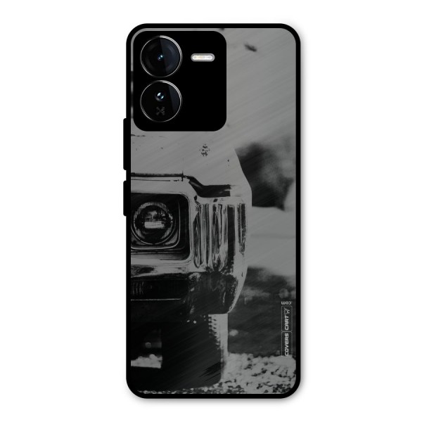 Vintage Car Black and White Metal Back Case for iQOO Z9