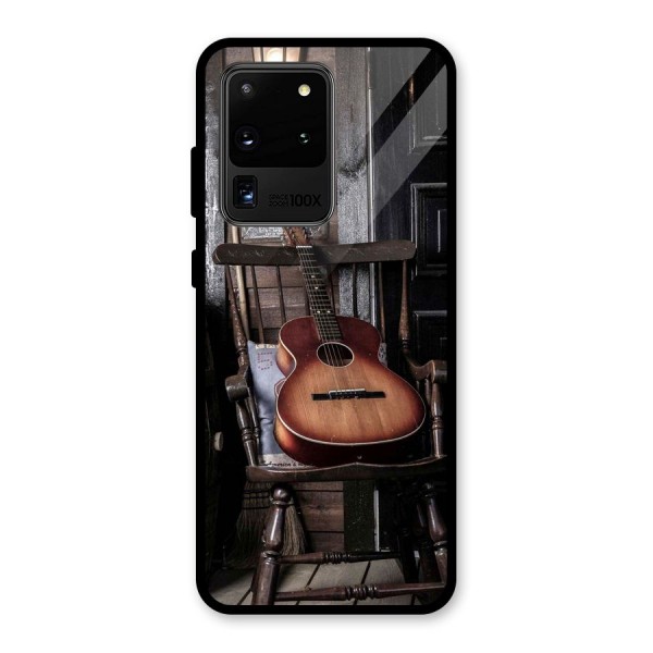 Vintage Chair Guitar Glass Back Case for Galaxy S20 Ultra