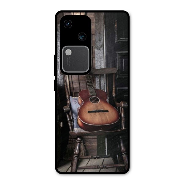 Vintage Chair Guitar Metal Back Case for Vivo V30 Pro