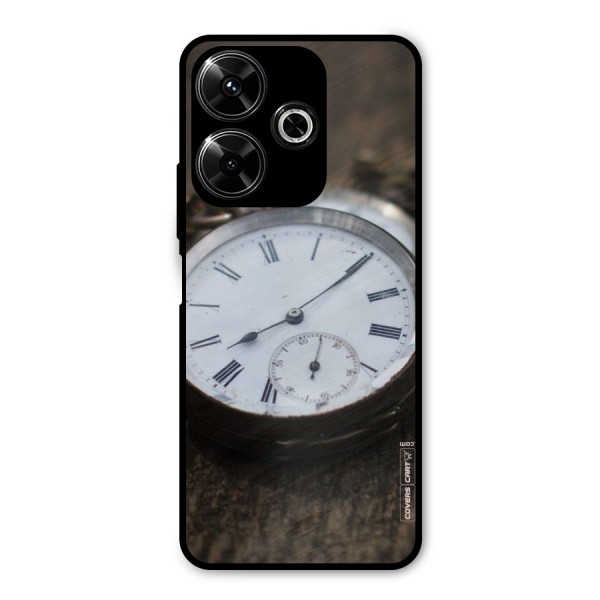 Vintage Clock Metal Back Case for Poco M6 Plus