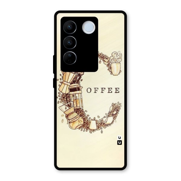 Vintage Coffee Metal Back Case for Vivo V27 Pro
