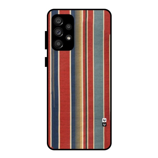 Vintage Disort Stripes Metal Back Case for Galaxy A73 5G