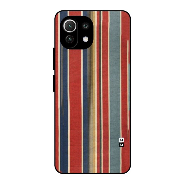 Vintage Disort Stripes Metal Back Case for Mi 11 Lite