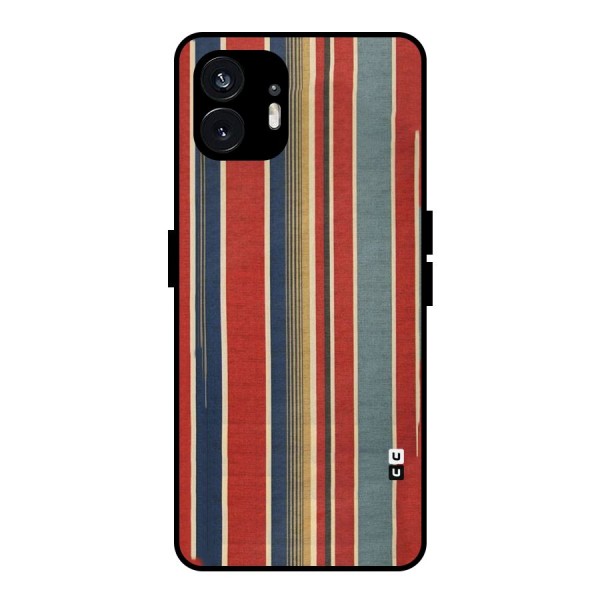 Vintage Disort Stripes Metal Back Case for Nothing Phone 2