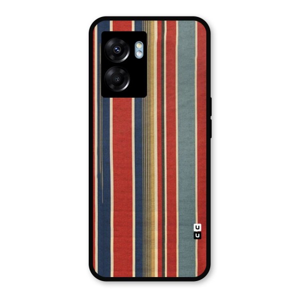 Vintage Disort Stripes Metal Back Case for Realme Narzo 50 5G