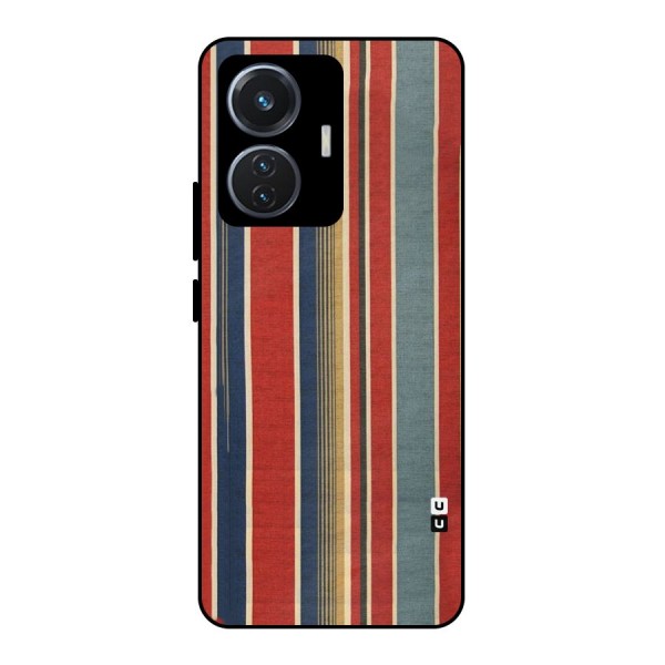 Vintage Disort Stripes Metal Back Case for iQOO Z6 44W