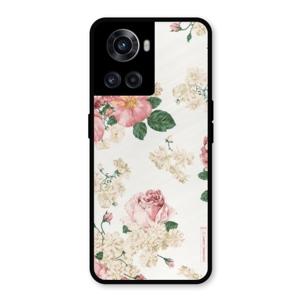 Vintage Floral Pattern Metal Back Case for OnePlus 10R