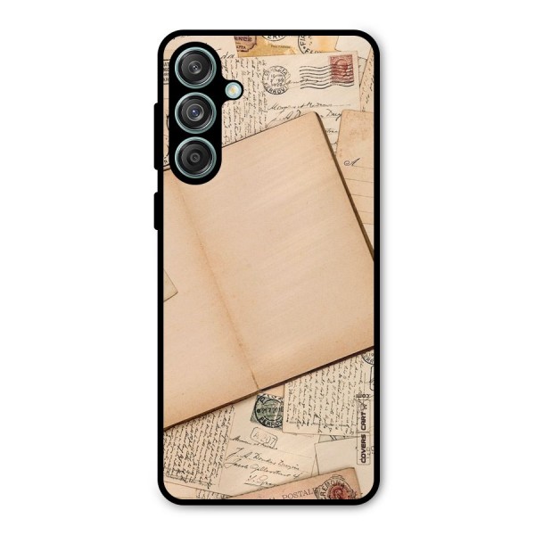 Vintage Journal Metal Back Case for Galaxy M55 5G