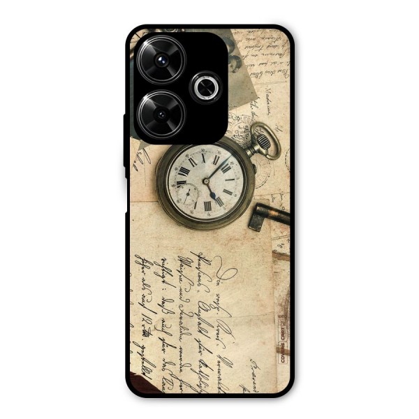 Vintage Key And Compass Metal Back Case for Poco M6 Plus