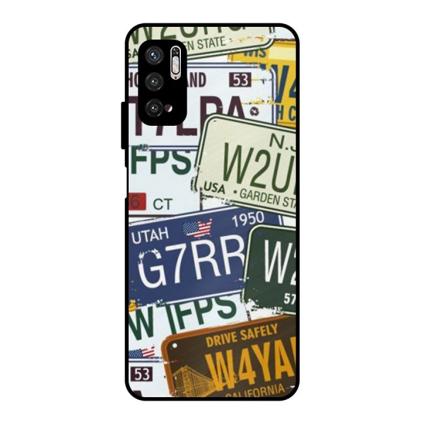 Vintage License Plates Metal Back Case for Poco M3 Pro 5G