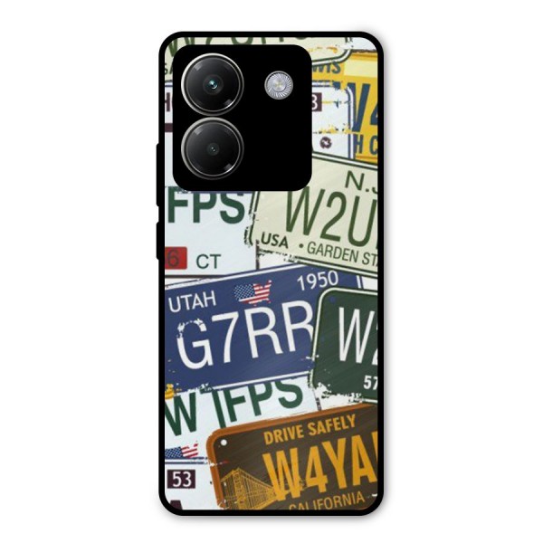 Vintage License Plates Metal Back Case for Poco M7 Pro 5G