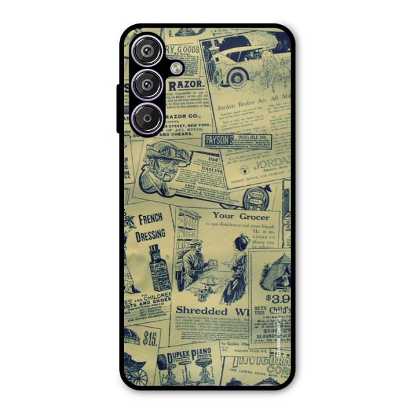 Vintage Newspaper Cutouts Metal Back Case for Galaxy F15