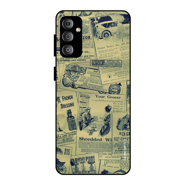 Vintage Newspaper Cutouts Metal Back Case for Galaxy F23