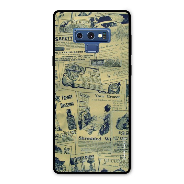 Vintage Newspaper Cutouts Metal Back Case for Galaxy Note 9