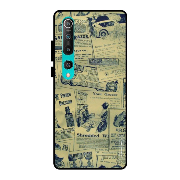 Vintage Newspaper Cutouts Metal Back Case for Mi 10