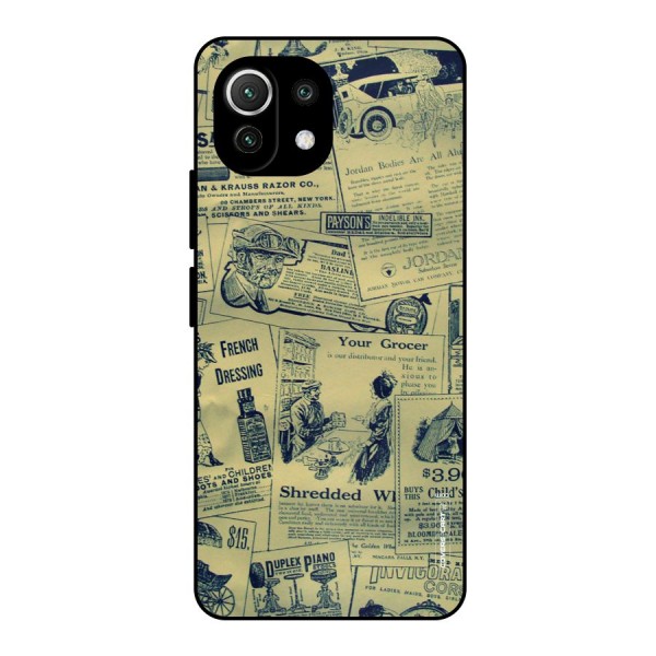 Vintage Newspaper Cutouts Metal Back Case for Mi 11 Lite