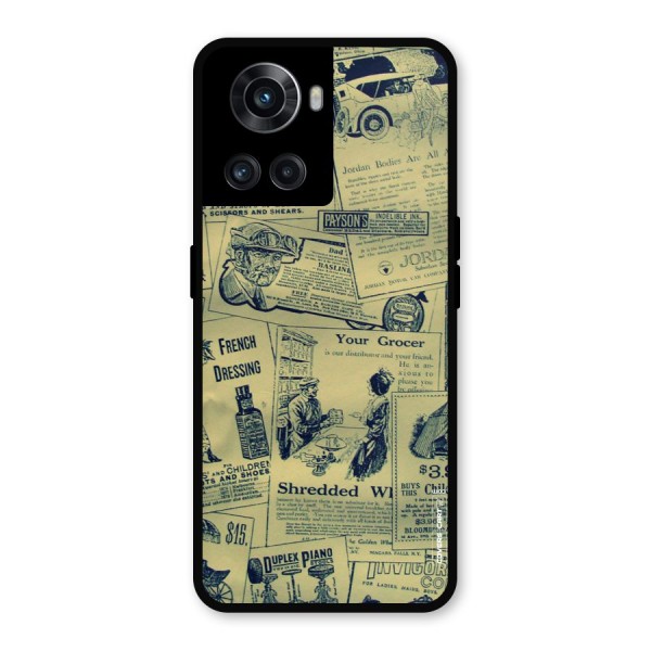 Vintage Newspaper Cutouts Metal Back Case for OnePlus 10R